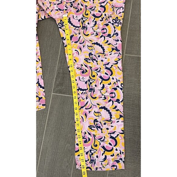 J. Crew Women’s Pull On Silk Pant Paisley Swirl Pink Size 4 Pockets Lined - Picture 7 of 15